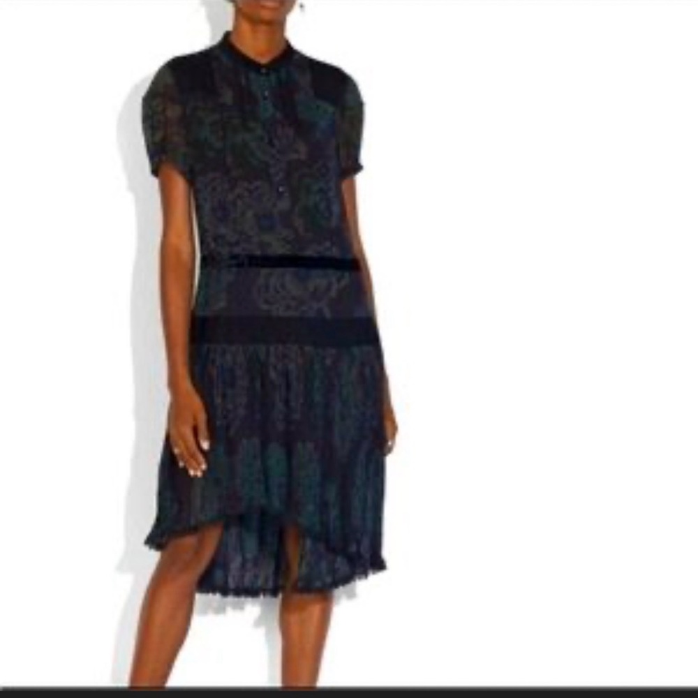 Coach x Kaffe Collab Black and Green Floral Mini Dress
